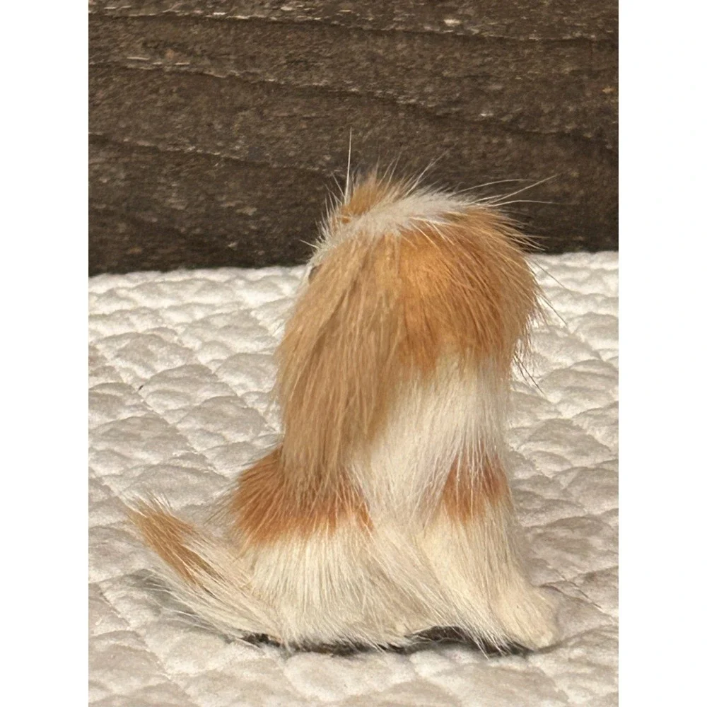 Adorable Real Fur Realistic Dog‎ Figurine Figure Pekingese Collectible